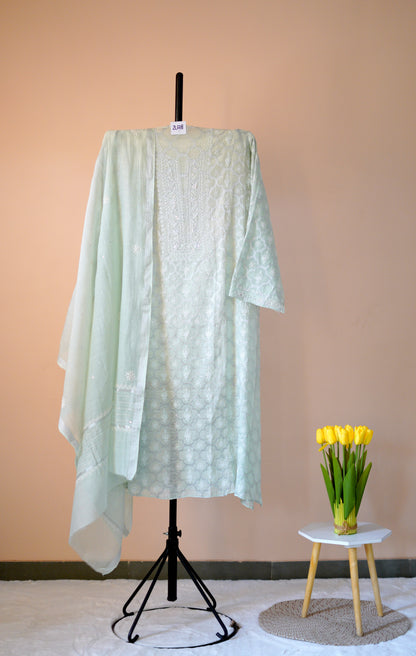 Pantone Hint of Mint Chikankari Suit Set