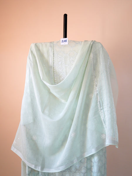 Pantone Hint of Mint Chikankari Suit Set