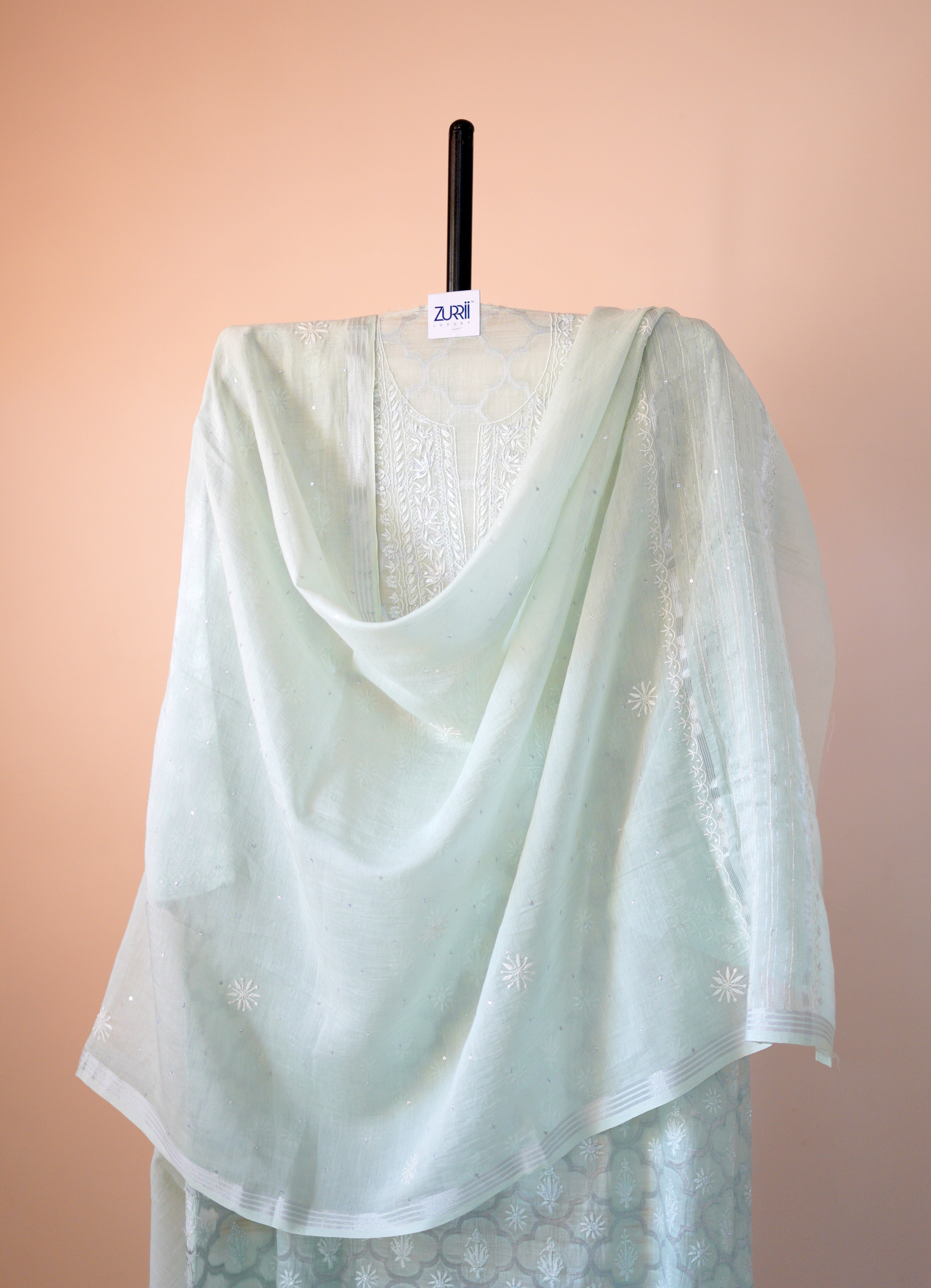 Pantone Hint of Mint Chikankari Suit Set