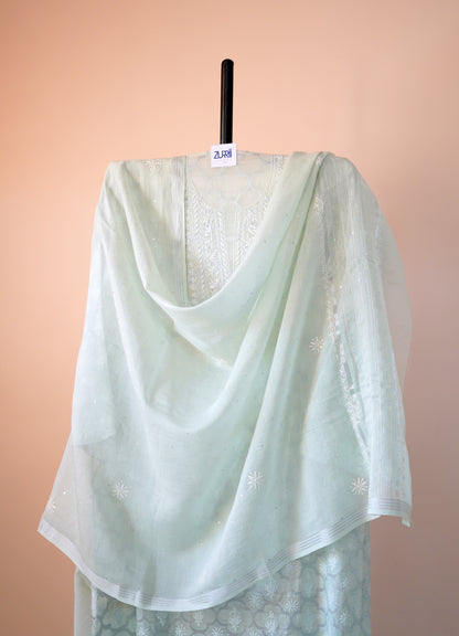 Pantone Hint of Mint Chikankari Suit Set