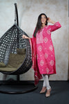 Mulchanderi Kurta Dupatta Set with Mukaish Chikankari Work