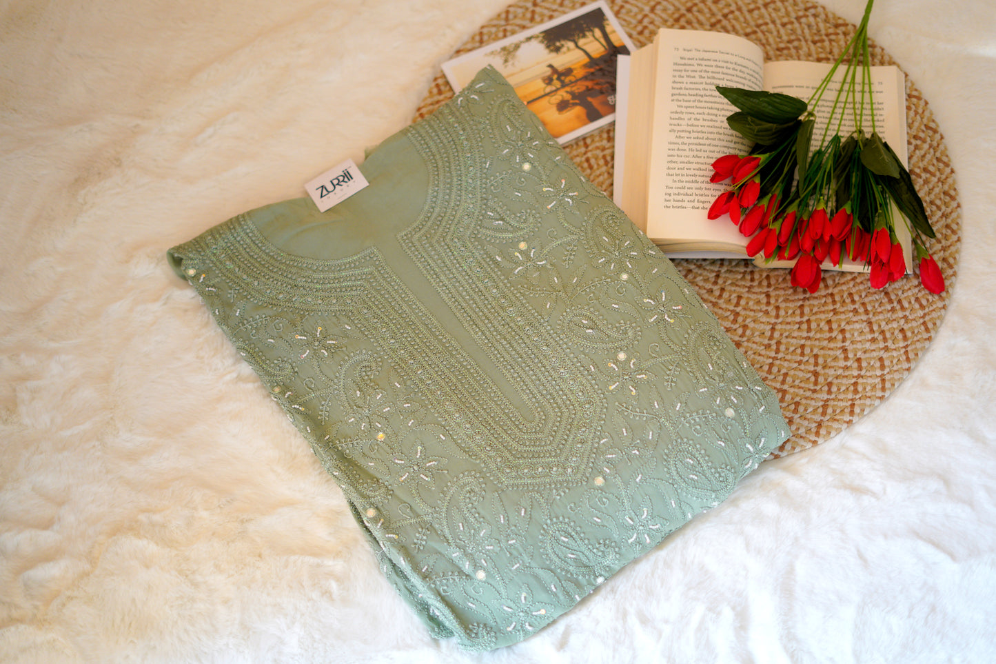 Celadon Green Chikankari Suit Set