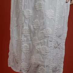 White Crepe Chikankari Kurta
