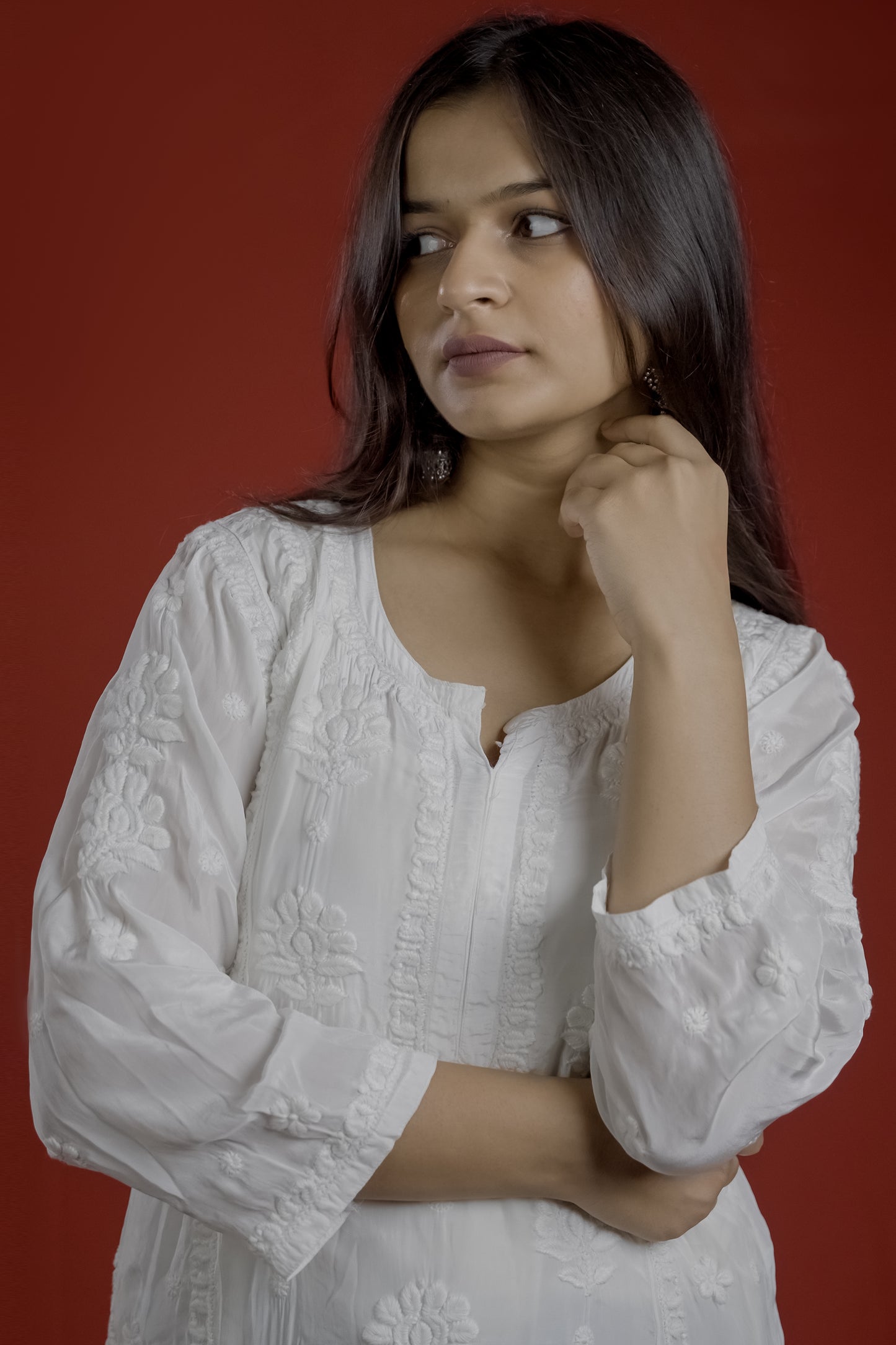 White Crepe Kurta