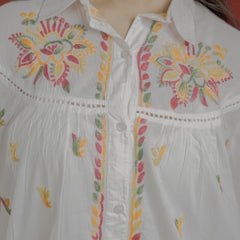 Readymade Cotton Multicolour Chikankari Shirt