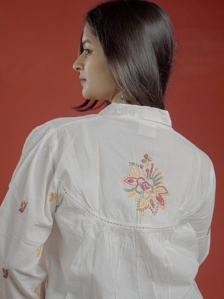 Readymade Cotton Multicolour Chikankari Shirt