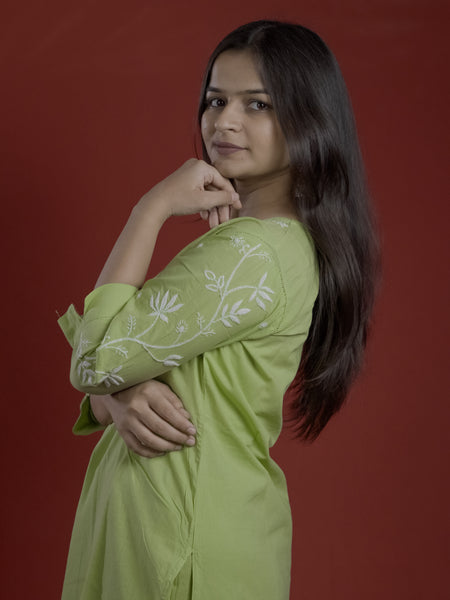 Green Readymade Cotton Co-ord Set