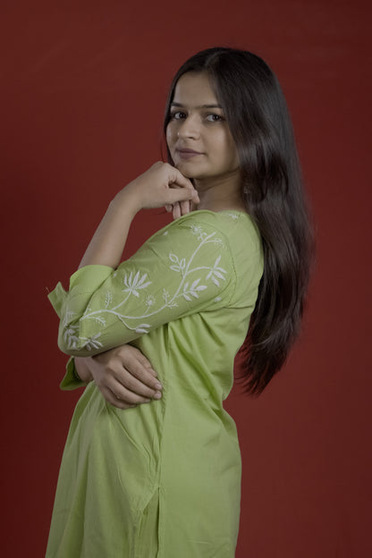 Green Readymade Cotton Co-ord Set