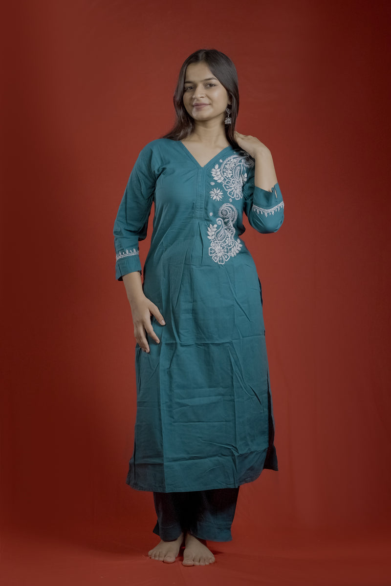 Blue Readymade Cotton Co-Ord Set