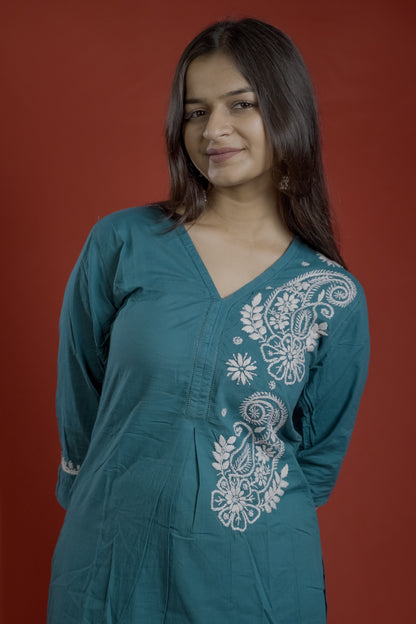 Blue Readymade Cotton Co-Ord Set