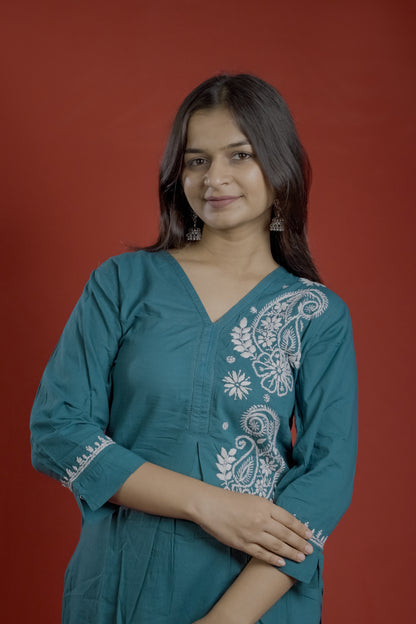 Blue Readymade Cotton Co-Ord Set