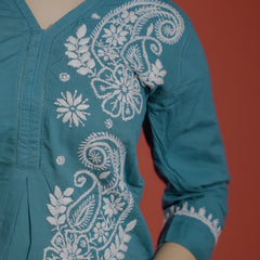 Blue Readymade Cotton Co-Ord Set