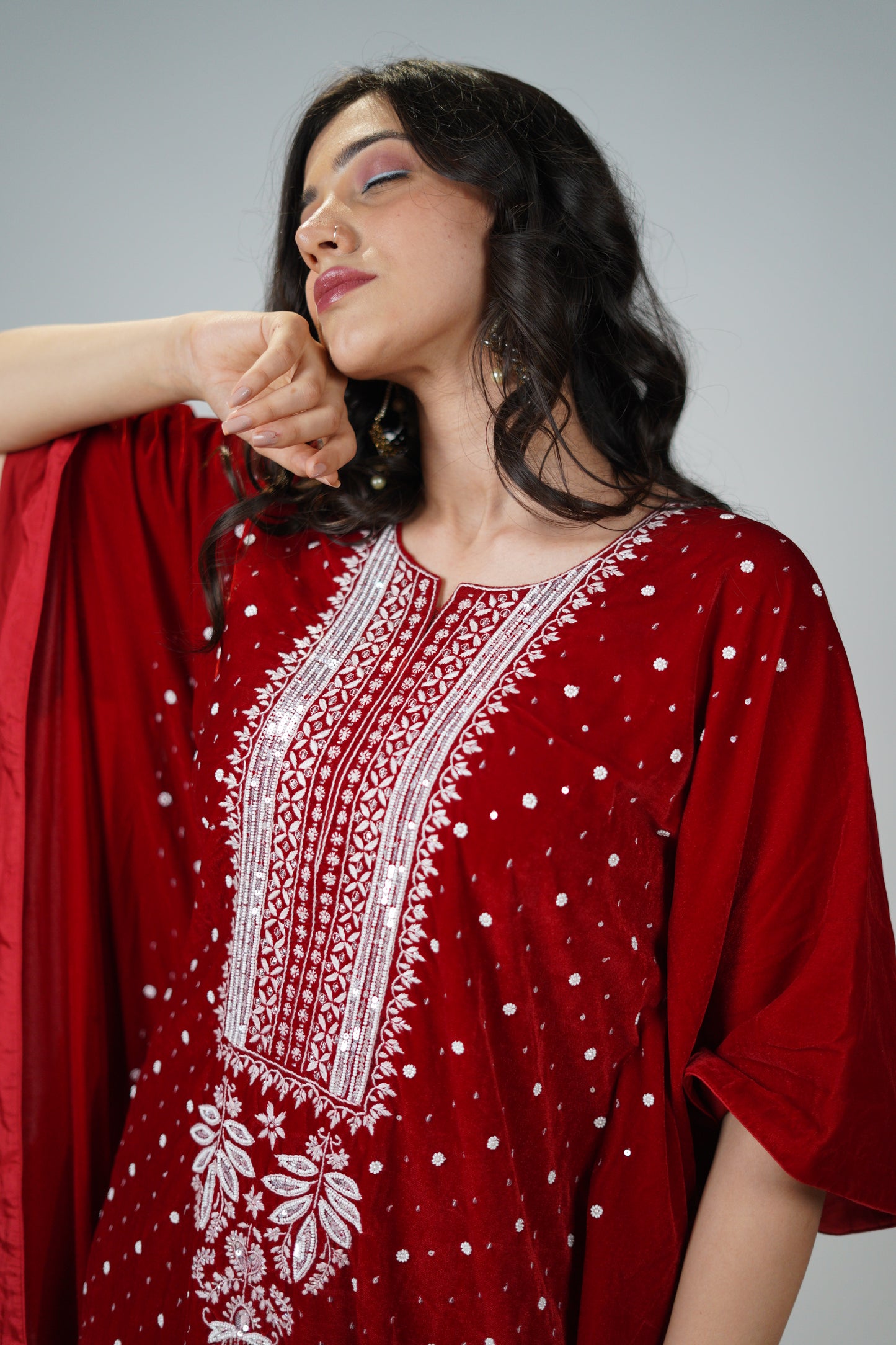 Velvet Red Kaftan (design 2)