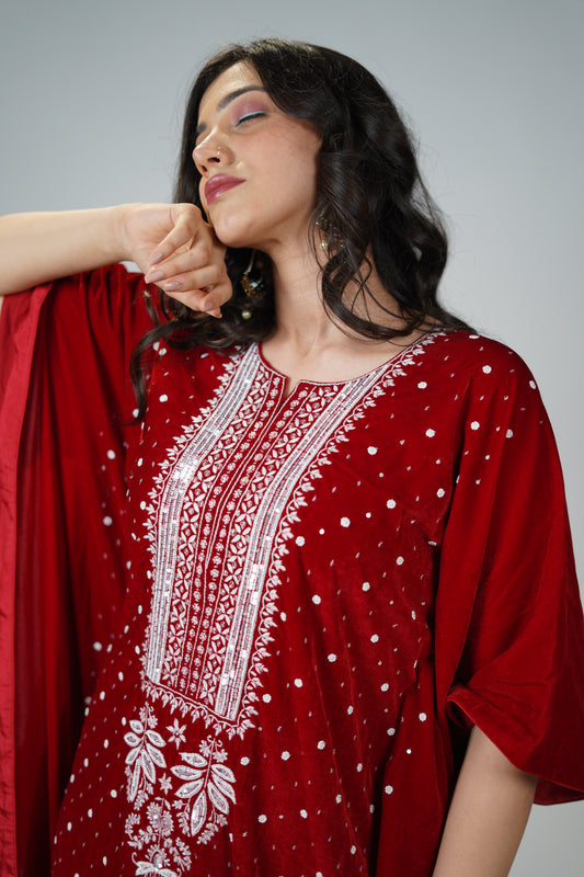 Velvet Red Kaftan (design 2)