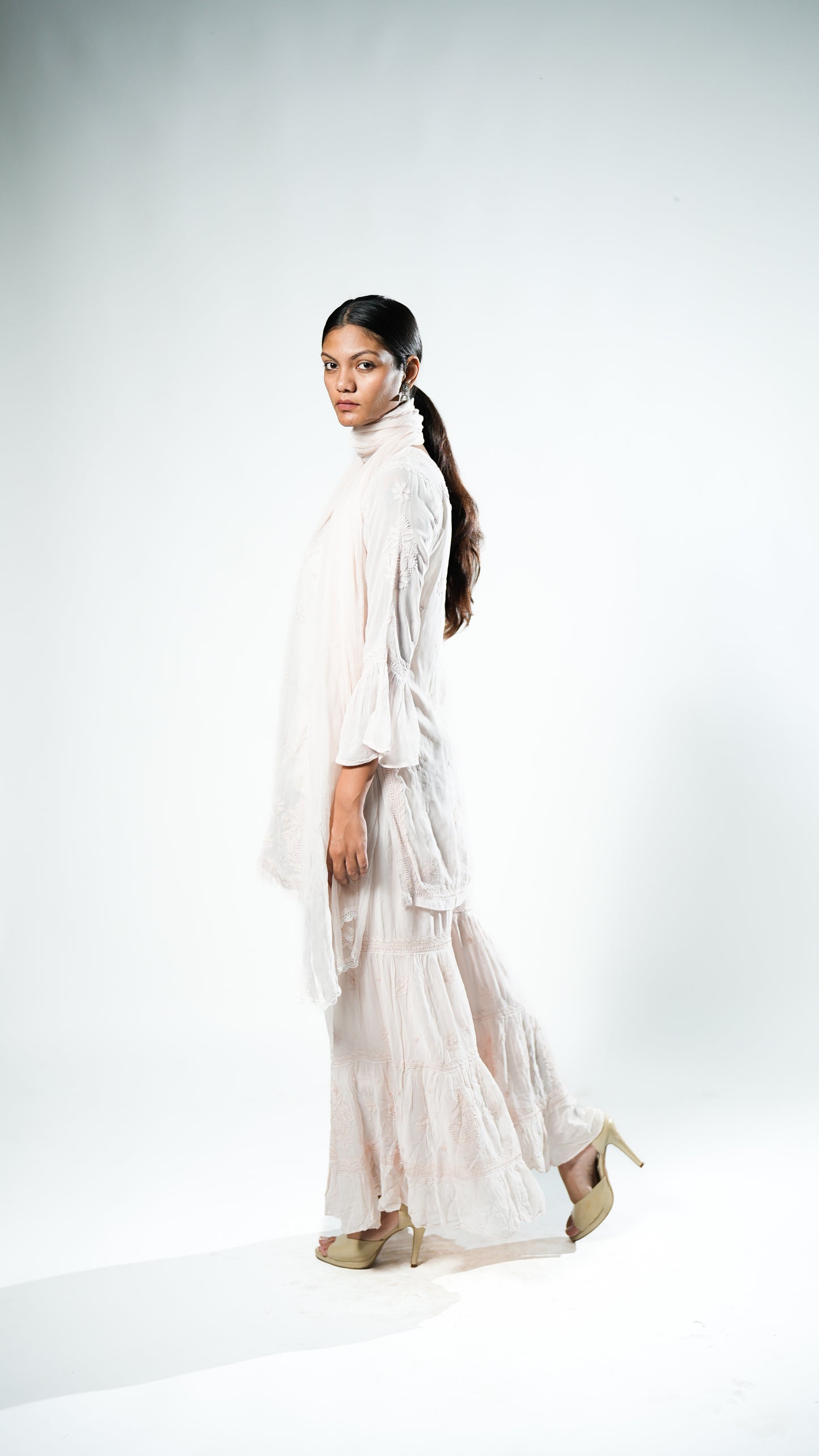 Viscose Georgette Blush Pink Garara Set