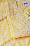 Semistitched Chikankari Mulchanderi With Mukaish Work Suit Set