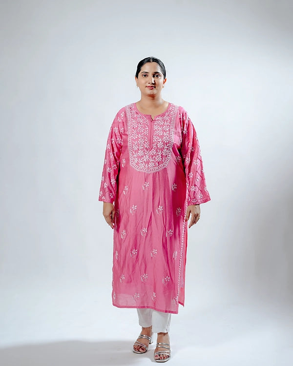 Dark Pink Chanderi Kurta