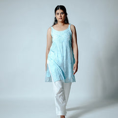 Royale Muslin Light Blue Sleeveless Kurta