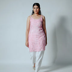 Royale Muslin Pink Sleeveless Kurta