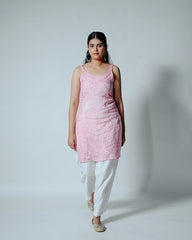 Royale Muslin Pink Sleeveless Kurta