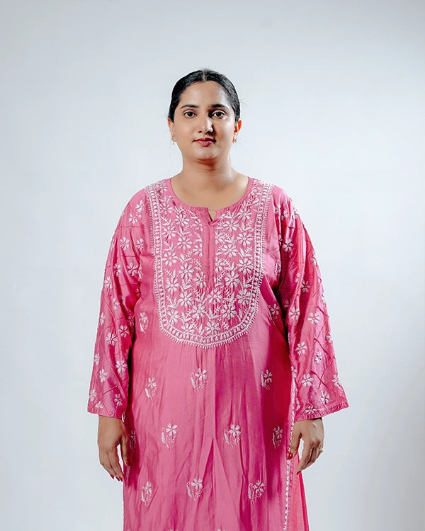 Dark Pink Chanderi Kurta