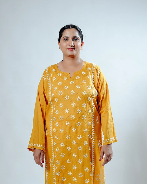 Cotton Kurta With Jaal