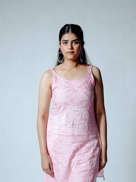 Royale Muslin Pink Sleeveless Kurta