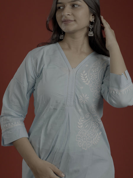 Blue Readymade Cotton Co-Ord Set