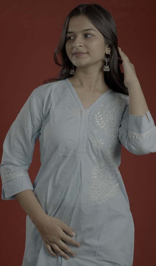 Blue Readymade Cotton Co-Ord Set