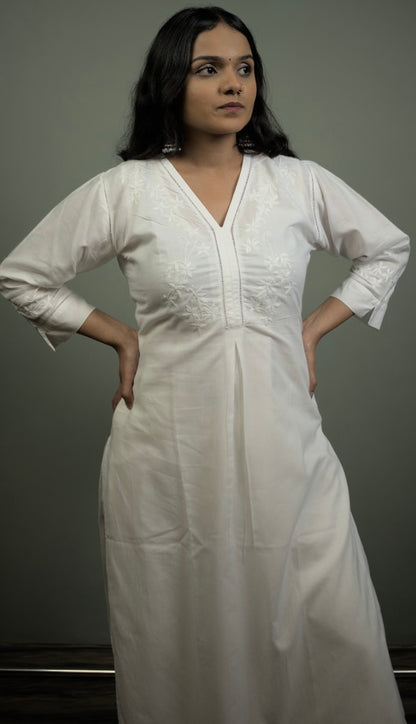 White Readymade Cotton Co-Ord Set