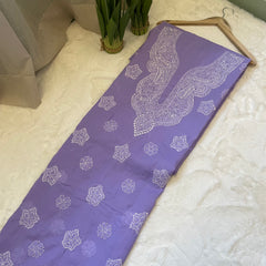 Purple Cotton Chikankari Unstitched Suit Set