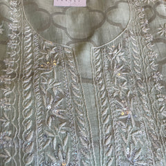 Pantone Hint of Mint Chikankari Suit Set