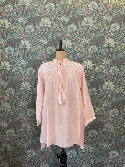 Asymetrical Semistitched Chikankari Short Kurti