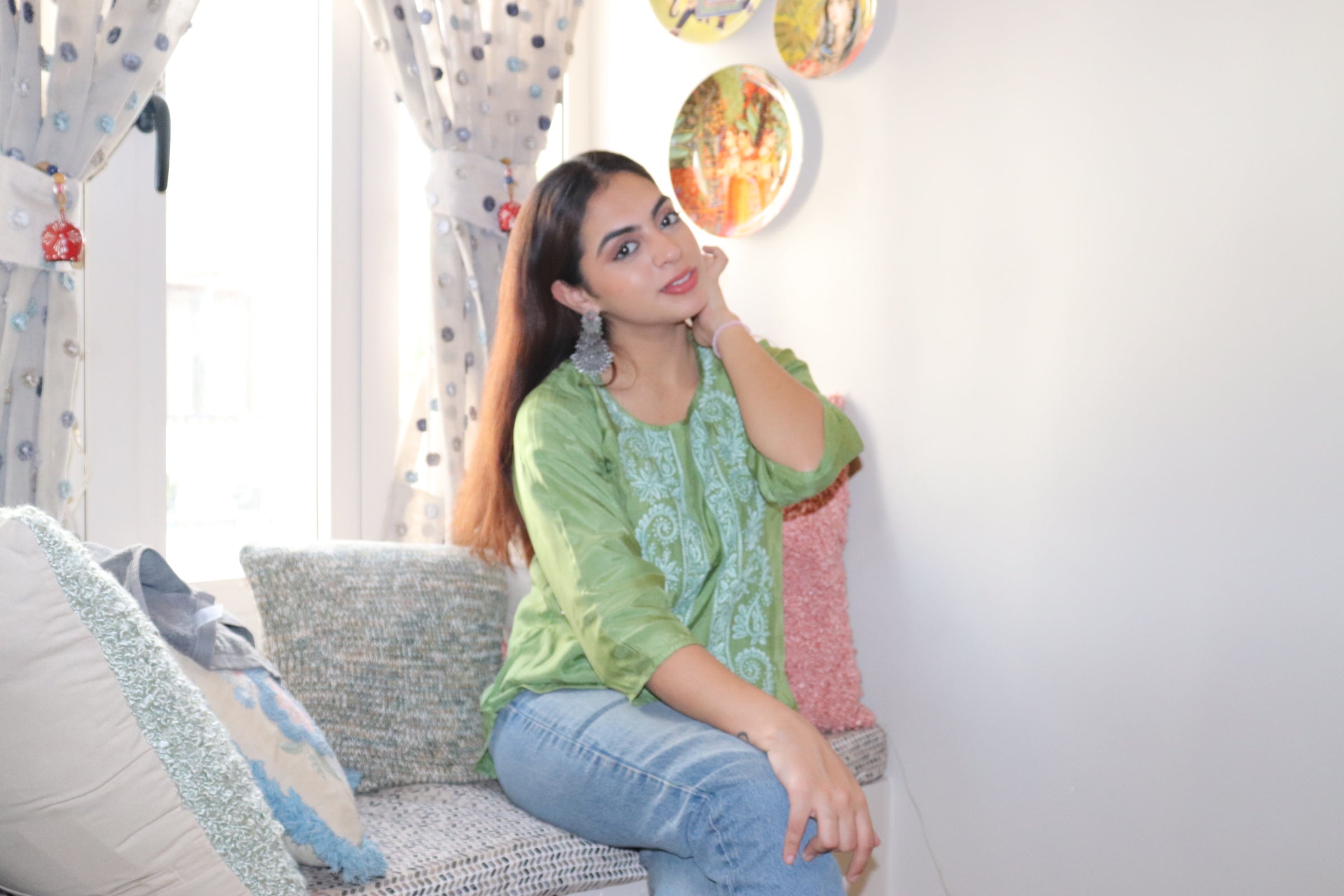 Green Muslin Top