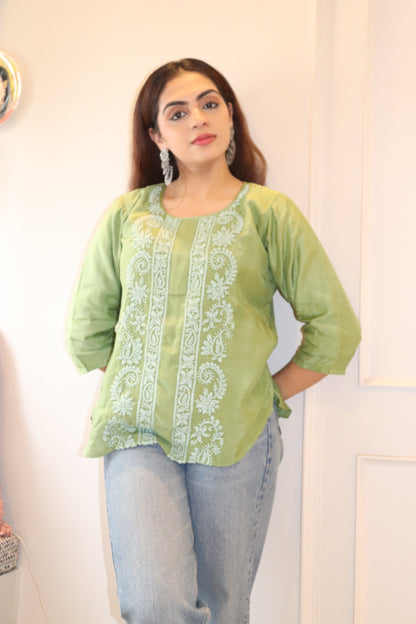 Green Muslin Top