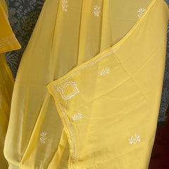 Pantone Yellow Balloon Pure Cotton Semistitched Suit Set