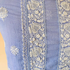 Blue Kota Unstitched Kurta