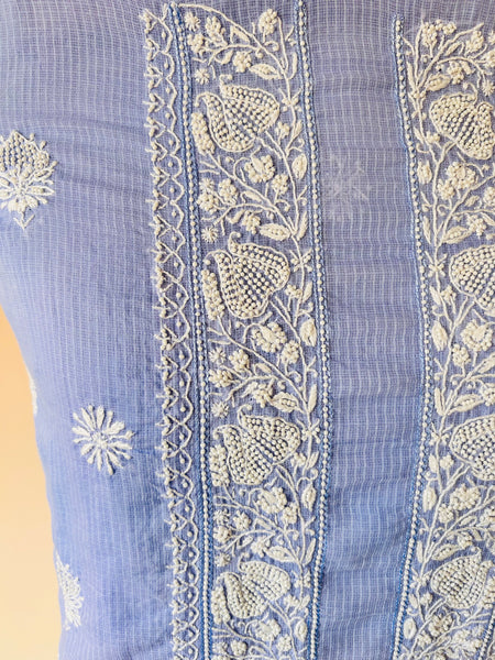 Blue Kota Unstitched Kurta