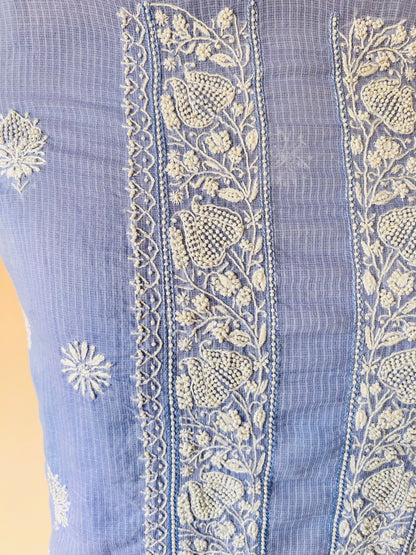 Blue Kota Unstitched Kurta
