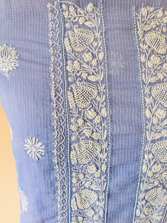 Blue Kota Unstitched Kurta