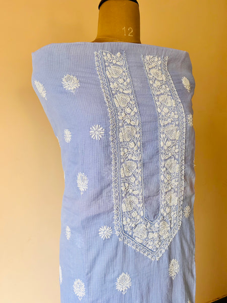 Blue Kota Unstitched Kurta