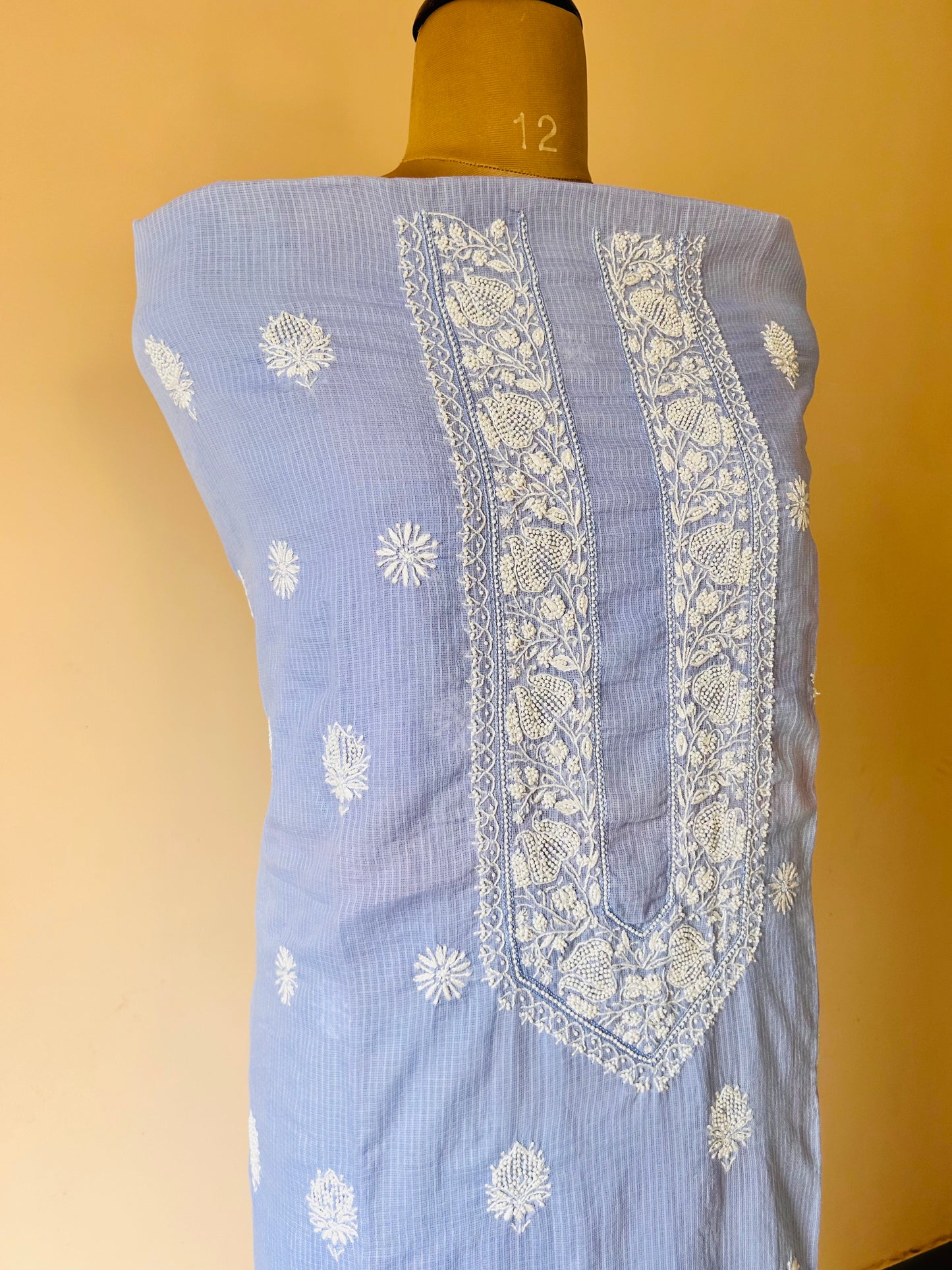 Blue Kota Unstitched Kurta