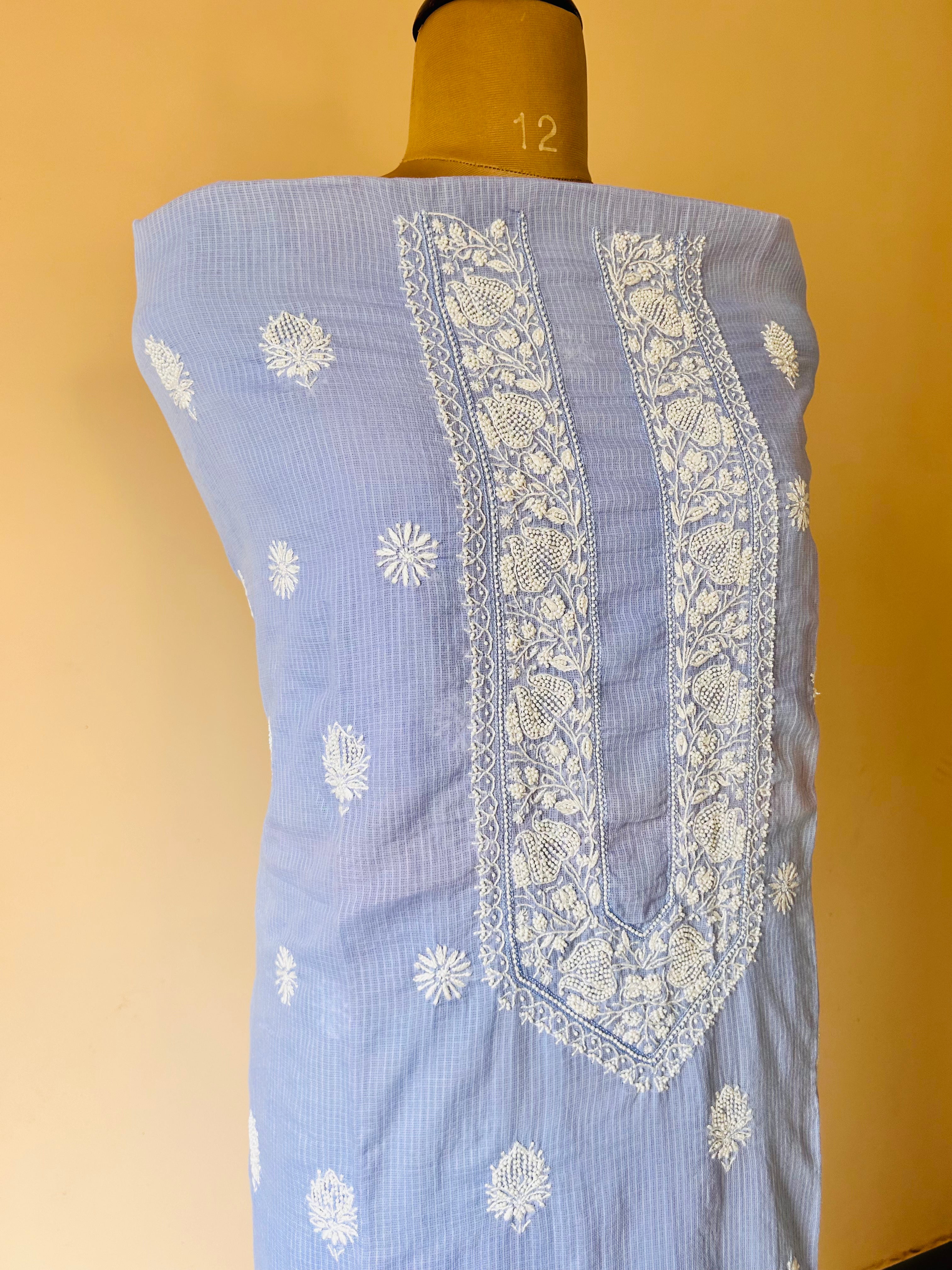Blue Kota Unstitched Kurta