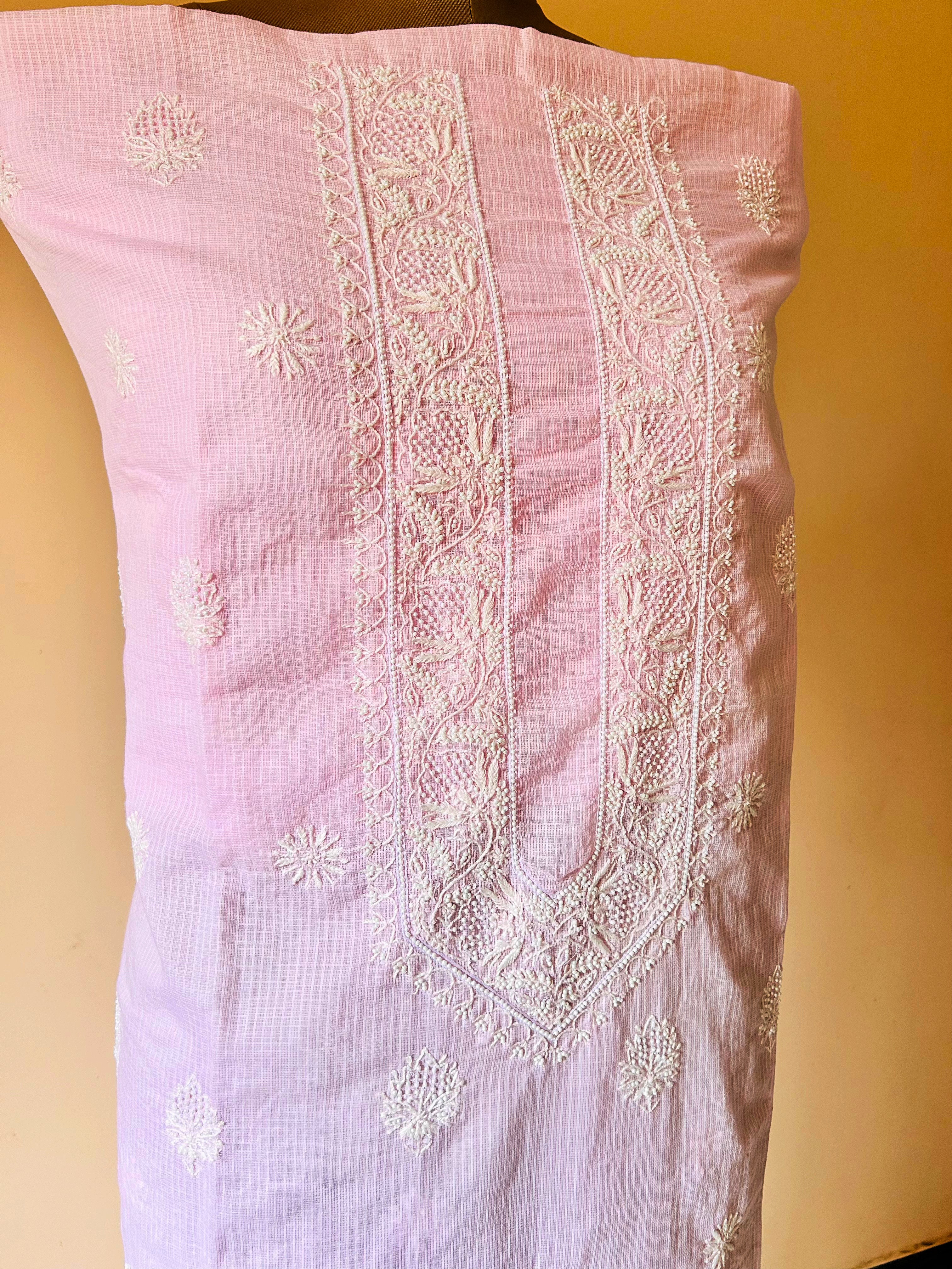 Pink Kota Unstitched Kurta