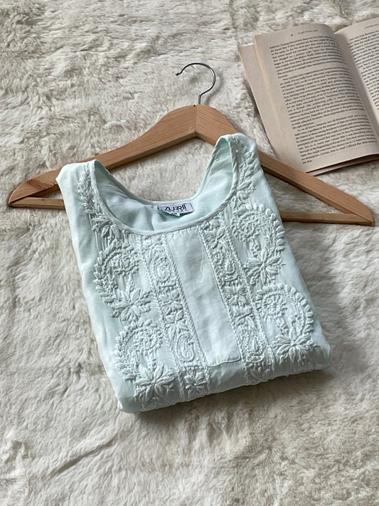 Light Blue Muslin Top - Shirt