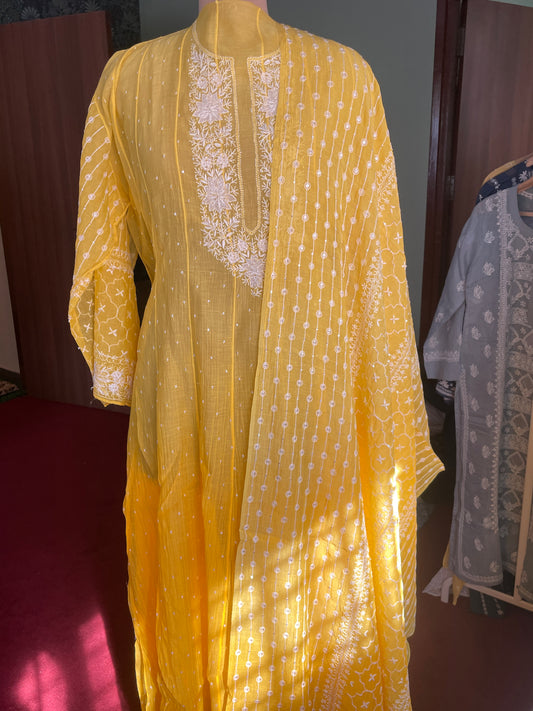 Yellow Chikankari Suit Set