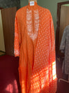 Orange Chikankari Suit Set