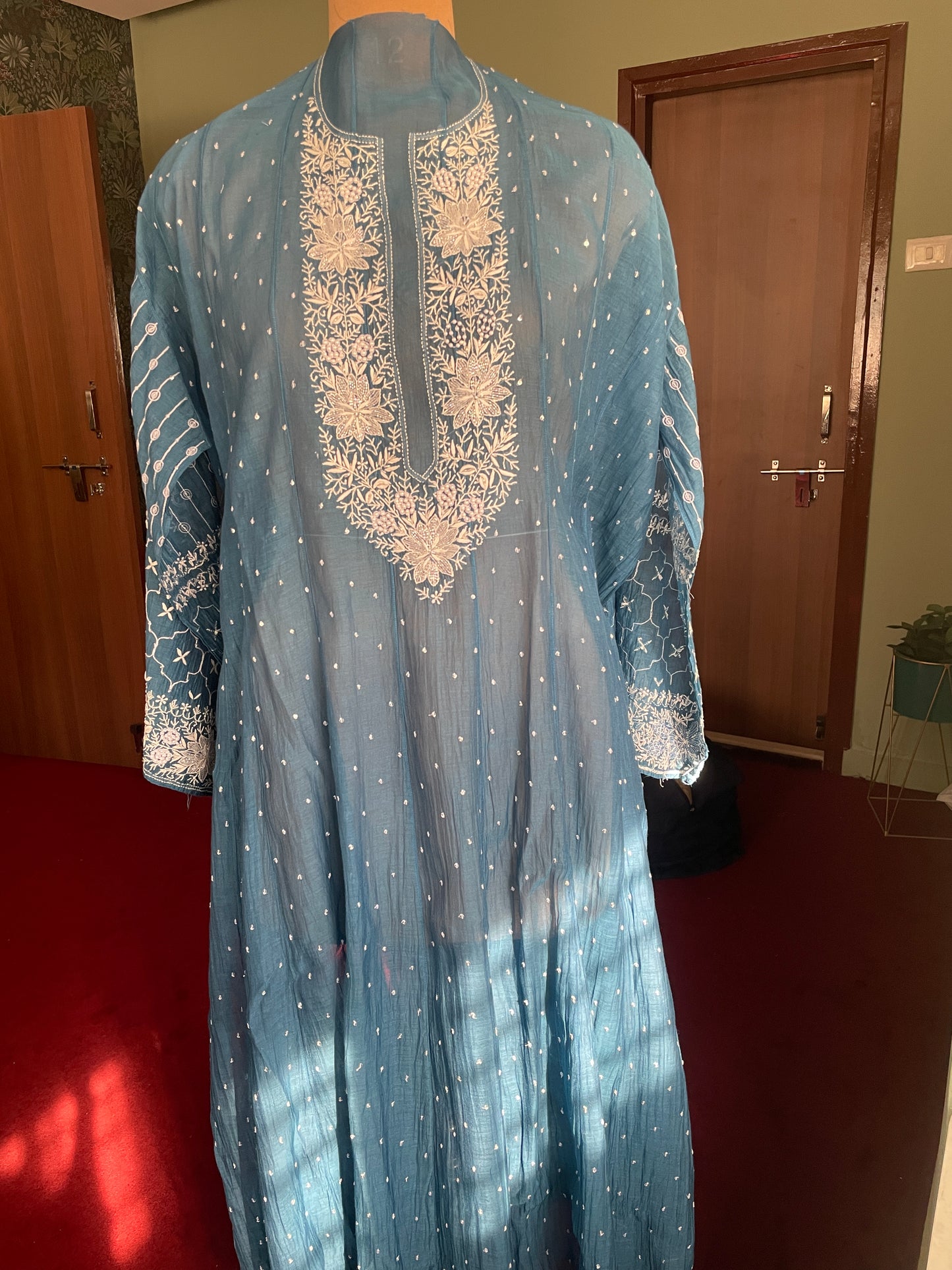 Blue Chikankari Suit Set