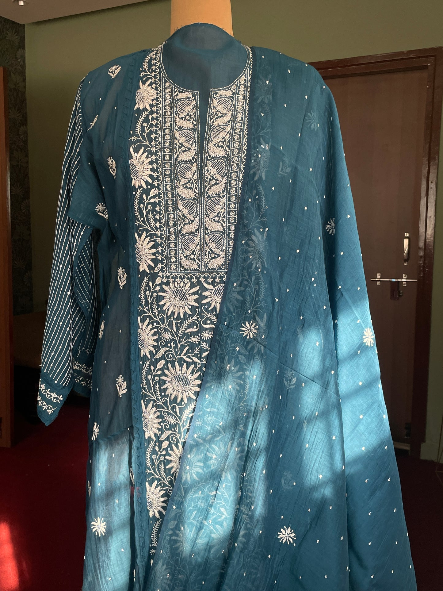 Blue Chikankari Suit Set