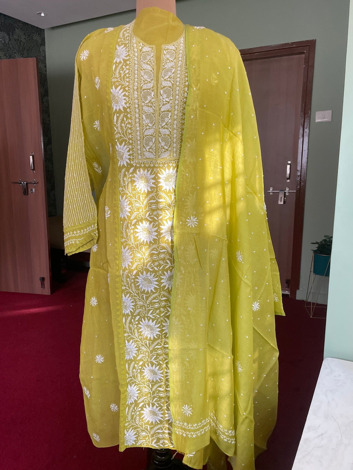 Light Green Chikankari Suit Set